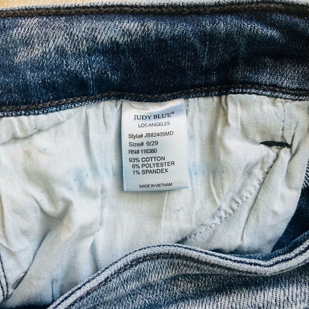 Judy Blue High Waist Destroyed Bootcut Denim Jeans sz 9/29 - Picture 7 of 14